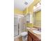 Clean bathroom with shower/tub combo and granite vanity at 138 Byers Commons Dr, Mooresville, NC 28117