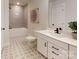 Clean bathroom with a gray tile shower and modern vanity at 213 English Arbor Dr # 10, Fort Mill, SC 29715
