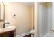 Small bathroom with shower, toilet and vanity at 2510 Tulip Hill Dr, Charlotte, NC 28270