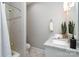 Clean bathroom with marble vanity and shower/tub combo at 2510 Tulip Hill Dr, Charlotte, NC 28270