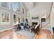 Two story Gathering room with fireplace and hardwood floors at 2510 Tulip Hill Dr, Charlotte, NC 28270
