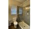 Bathroom with shower, toilet and modern vanity at 401 Fourth St, Stanley, NC 28164