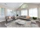 Bright sunroom featuring vaulted ceiling, large windows, and stylish contemporary furnishings at 4723 Polo Gate Blvd, Charlotte, NC 28216