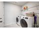 Functional laundry room equipped with modern appliances, wire shelving, and ample storage at 5034 Moselle Ave, Fort Mill, SC 29707