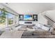 Open living room with fireplace, large windows and television above the mantle at 5034 Moselle Ave, Fort Mill, SC 29707