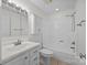 Bathroom with shower/tub combo and vanity at 604 Beaten Path Rd, Mooresville, NC 28117