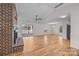 Living area with brick fireplace and hardwood floors at 604 Beaten Path Rd, Mooresville, NC 28117