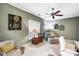 Bright home office includes a desk and chair, plus a lounge area with plush seating and soft lighting at 8405 Olde Troon Dr # 4A, Charlotte, NC 28277