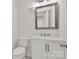 Modern bathroom with a white vanity, neutral-colored walls, and a tiled floor at 1323 Queens Rd # 312, Charlotte, NC 28207