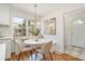 Charming breakfast nook with built-in bench seating and lots of natural light at 2100 Knickerbocker Dr, Charlotte, NC 28212