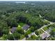 Stunning aerial view of home surrounded by lush greenery and mature trees in a beautiful neighborhood at 252 Bay Shore Loop, Mooresville, NC 28117
