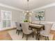 Formal dining room with hardwood floors, wainscoting, and chandelier at 2540 Ballencourt Ln, Charlotte, NC 28226