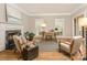 Bright home office with hardwood floors and fireplace at 2540 Ballencourt Ln, Charlotte, NC 28226