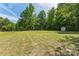 Large back yard with trees, grass, and a shed at 3035 Agean Ln, York, SC 29745