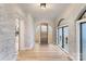 Sunroom with stained glass windows and brick walls at 315 W 2Nd St, Cherryville, NC 28021