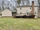 Spacious backyard features a large deck and a brick chimney, ideal for outdoor entertaining at 3153 Wimbledon Ln, Rock Hill, SC 29732