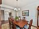 Formal dining room with a chandelier, hardwood floors, and elegant furnishings at 3207 Oliver Stanley Trl, Lancaster, SC 29720