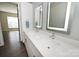 Modern bathroom with double vanity and walk-in shower at 3630 N Davidson St, Charlotte, NC 28205