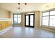 Building lobby with patterned floor, mailboxes, and modern lighting at 3630 N Davidson St, Charlotte, NC 28205