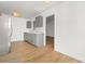 Modern kitchen with gray cabinets and white quartz countertops at 4321 Bobterry Ct, Charlotte, NC 28216