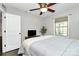 Bedroom with a window and a ceiling fan at 4923 Park Rd # D, Charlotte, NC 28209