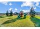 Large backyard with playset and grassy area at 501 Alucio Ct, Matthews, NC 28104