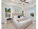 Spacious main bedroom with a tray ceiling, large windows, neutral tones, and comfortable furnishings at 5812 Torrence St, Charlotte, NC 28269