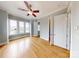 Bright bedroom with hardwood floors and multiple windows at 701 N Church St # 9, Charlotte, NC 28202