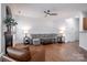 Living room with gray sectional sofa and fireplace at 748 Inwood Hill Dr, Gastonia, NC 28056