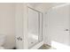 Bathroom with walk-in shower and updated fixtures at 7504 Surry Ln, Indian Trail, NC 28079