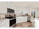 Modern kitchen with white cabinets, stainless steel appliances and tile backsplash at 7504 Surry Ln, Indian Trail, NC 28079