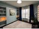 This bedroom features a built-in murphy bed, custom shelving, and large window for natural light at 975 Shorthill Ln, Fort Mill, SC 29715