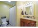 Clean bathroom with granite vanity and shower at 161 Moore Haven Dr, Salisbury, NC 28147