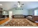 Living room boasts hardwood floors, vaulted ceiling, and large windows at 161 Moore Haven Dr, Salisbury, NC 28147