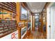 Hallway boasts wood walls adorned with model trains and railroad memorabilia at 1979 Charlotte Hwy, Mooresville, NC 28115