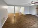 Spacious living room featuring hardwood floors and a ceiling fan at 209 Vermont Dr, Stanley, NC 28164