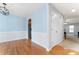 Light blue and white dining room with hardwood floors at 489 Maple Ridge Cir, Salisbury, NC 28147