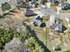 Aerial view of the neighborhood highlighting lush greenery, mature trees, and well-kept properties at 849 Treva Anne Sw Dr, Concord, NC 28027