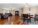 Living and dining area with hardwood floors and a view of the kitchen at 111 Green Dr, Richburg, SC 29729