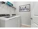 Well-lit laundry room featuring modern appliances and ample shelving for storage at 132 Picasso Trl, Mount Holly, NC 28120