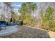 Backyard featuring a stone firepit with built-in seating, leading to an open lawn at 2222 Bluebell Way, Fort Mill, SC 29708