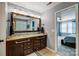 This bathroom has a dual vanity and granite countertops at 2222 Bluebell Way, Fort Mill, SC 29708