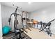 Home exercise room with carpet, machines, and weights at 5025 Macvittie Ln, Charlotte, NC 28214