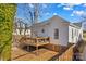 Backyard view of a cozy two-story home with a charming wooden deck at 506 S Church St, Salisbury, NC 28144