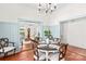 Cozy dining room with hardwood floors, wainscoting, a chandelier, and a vintage dining set at 506 S Church St, Salisbury, NC 28144