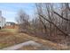 Backyard with wooden fence and overgrown trees at 5851 Brookfield Pointe Dr, Charlotte, NC 28216