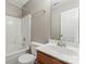 Clean bathroom with tub, shower, sink, and toilet at 5851 Brookfield Pointe Dr, Charlotte, NC 28216