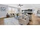 Open living room featuring hardwood floors, neutral color palette, and ample natural light at 7405 Bosson Sw St, Concord, NC 28025