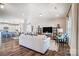 Open-concept living room flows into the kitchen and dining area, great for entertaining at 128 Shay Crossing Rd, Salisbury, NC 28146