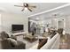 Open concept living and kitchen with modern decor at 2525 Oxford Cir, Lancaster, SC 29720